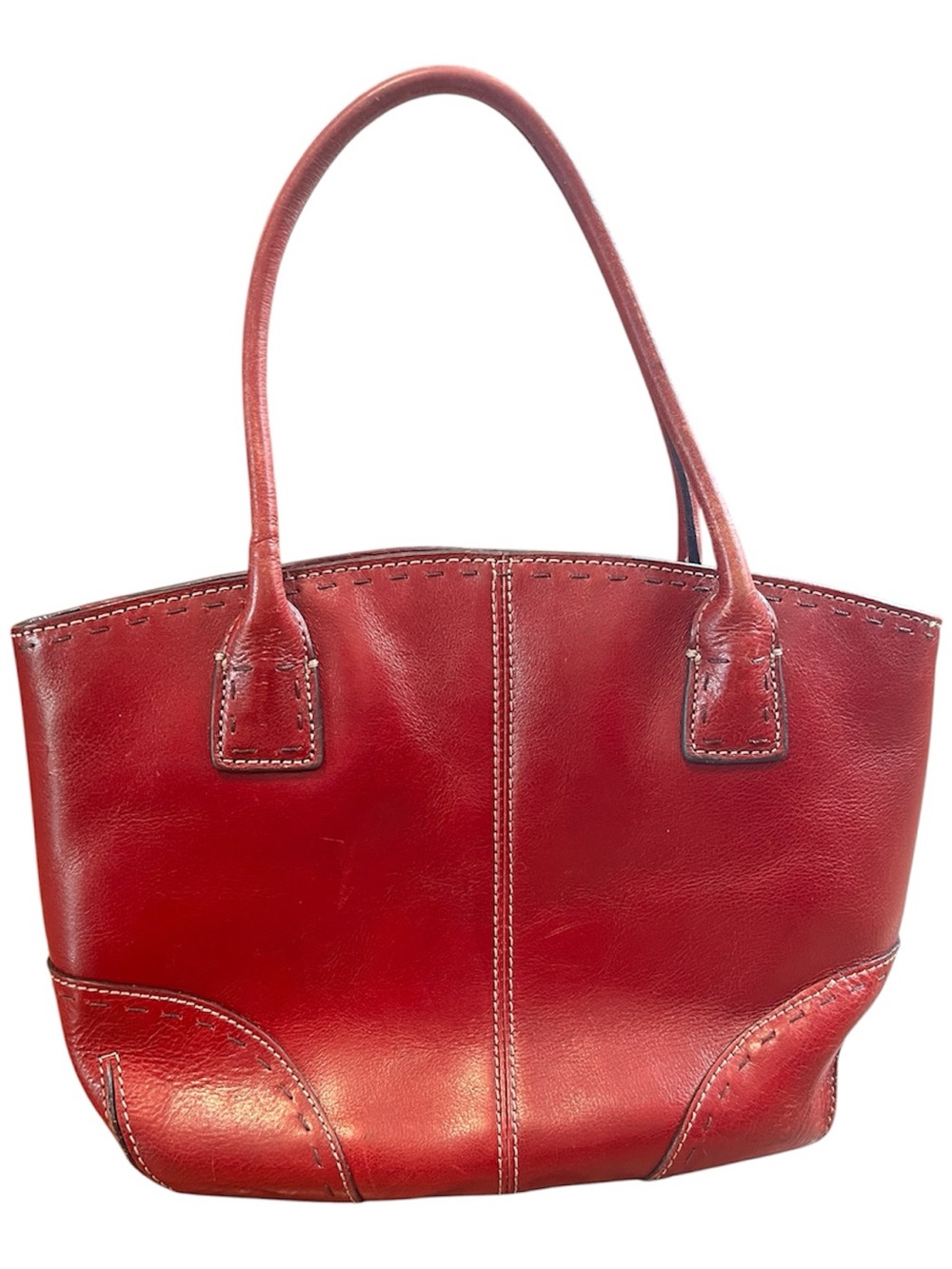 Vintage Fossil Red Leather Tote Bag/purse